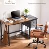 Modern Simple Style Home Office Writing Desk with 2-Tier Drawers Storage,Black Rustic,47IN - as Pic