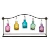 DecMode 5 Holder Multi Colored Metal Hanging Bottle Decorative Candle Lantern - DecMode