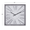DecMode 25" Gray Metal Wall Clock - DecMode