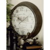 DecMode 23" White Metal Wall Clock with Bordeaux - DecMode