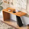 63"Modern Executive Desk ,Rustic Industrial Wooden Writing Desk,Study Desk with Monitor Stand,Rectangular Computer Desk for Home Office,Living Room,Te
