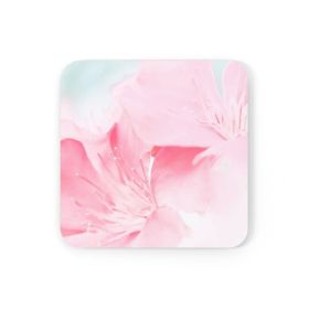 Home Decor, Coaster Set - 4 Piece Home/office, Pink Flower Bloom, Peaceful Spring Nature - Cork