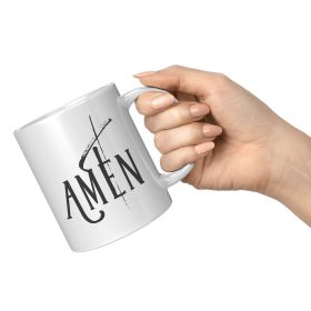 Ceramic Mug, 11oz W, Amen Christian Word Art - Default Title