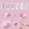1pc Multifunctional Vegetable Cutter, Potato Shredded Grater, 3 Blades Or 6 Blades For Choose 11in*7.2in - Blue--Six Blades-1pc