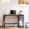 Modern Simple Style Home Office Writing Desk with 2-Tier Drawers Storage,Black Rustic,47IN - as Pic