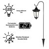 Solar-Powered Outdoor Lights - Set of 2 Weather Resistant Black Hanging Coach Lantern LED Lights with Shepherd Hooks for Mounting by Pure Garden - Pur